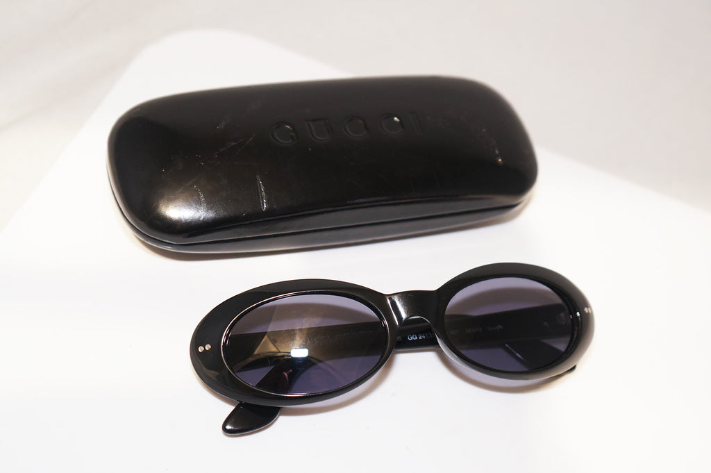 GUCCI 1990 Vintage Womens Designer Sunglasses Black Oval GG 2413 807 15373