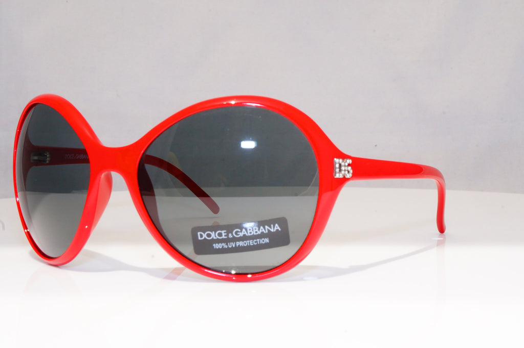 DOLCE&GABBANA Womens Diamante Designer Sunglasses Red Round DG 6006 588/87 18627