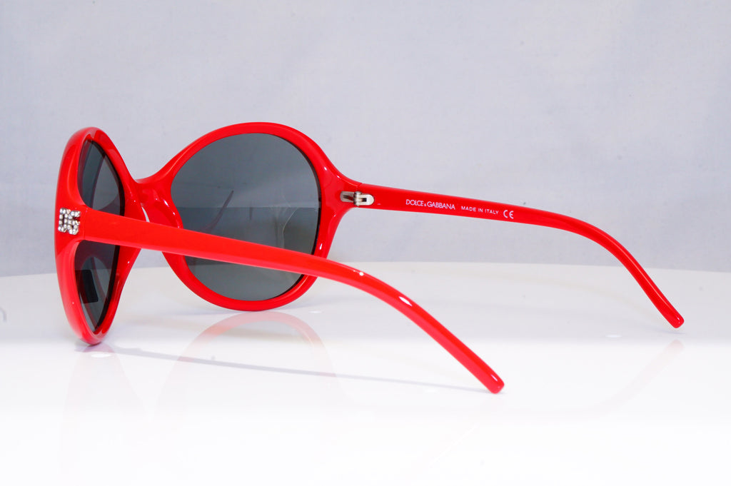 DOLCE&GABBANA Womens Diamante Designer Sunglasses Red Round DG 6006 588/87 18627