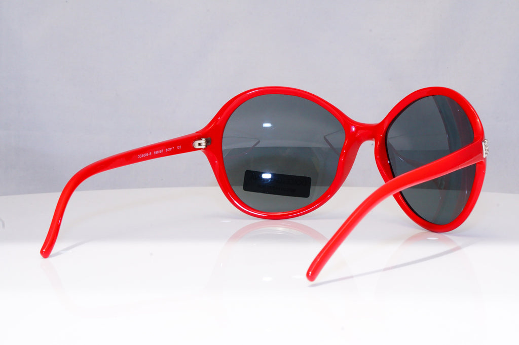 DOLCE&GABBANA Womens Diamante Designer Sunglasses Red Round DG 6006 588/87 18627