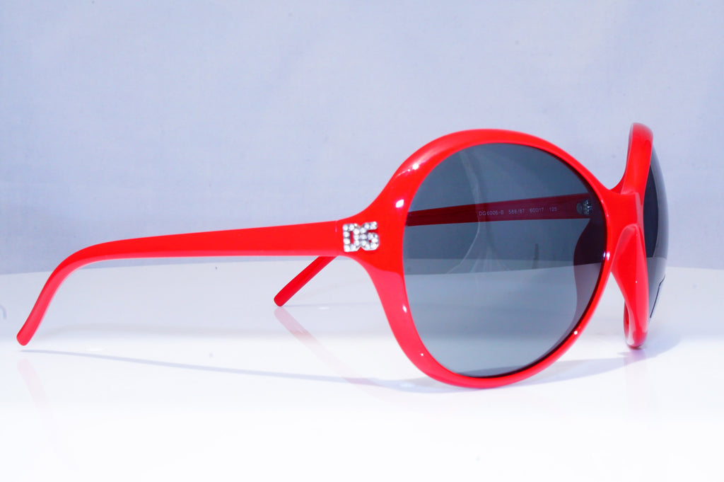 DOLCE&GABBANA Womens Diamante Designer Sunglasses Red Round DG 6006 588/87 18627