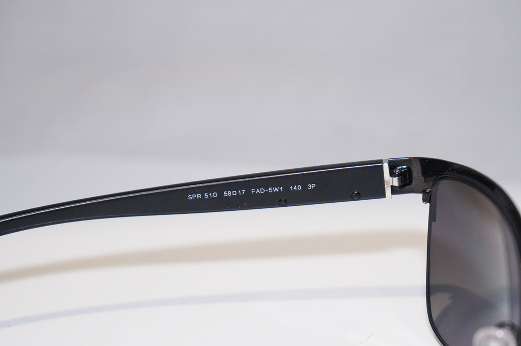 PRADA Mens Designer Polarized Sunglasses Black Rectangle SPR 51O FAD-5W1 15613