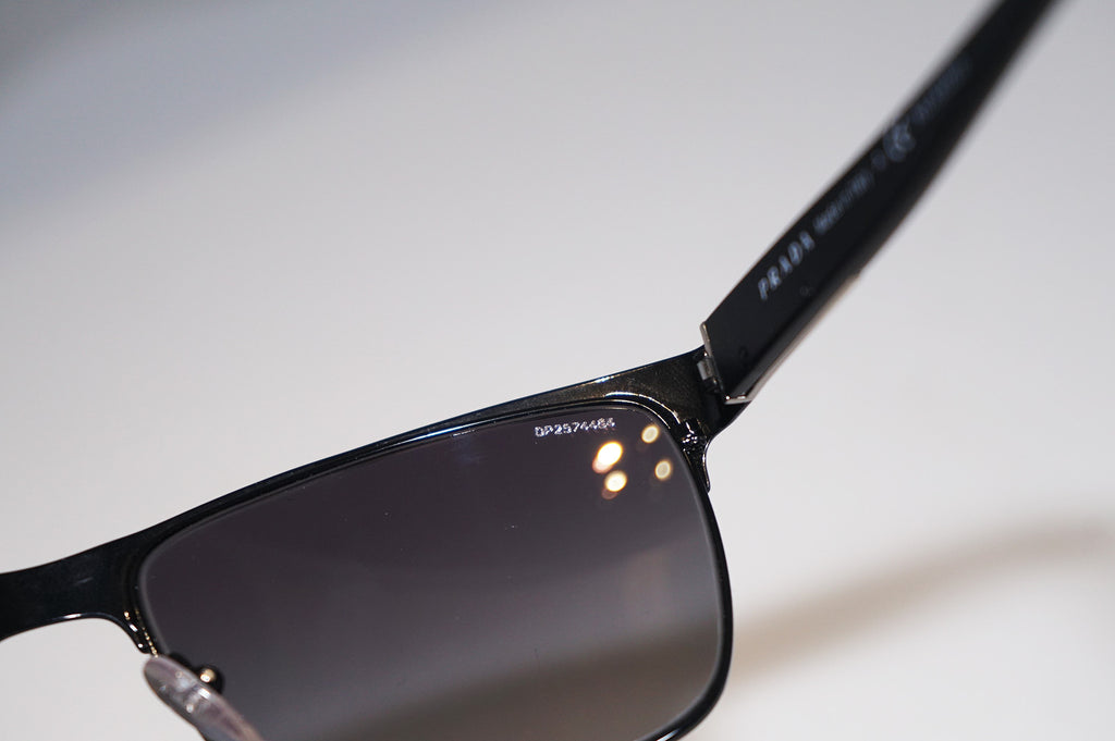 PRADA Mens Designer Polarized Sunglasses Black Rectangle SPR 51O FAD-5W1 15613