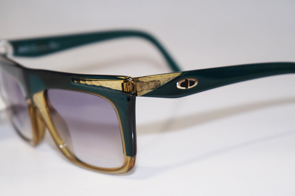 DIOR 1990 Vintage Mens Unisex Designer Sunglasses Green Square 2400 50 16325