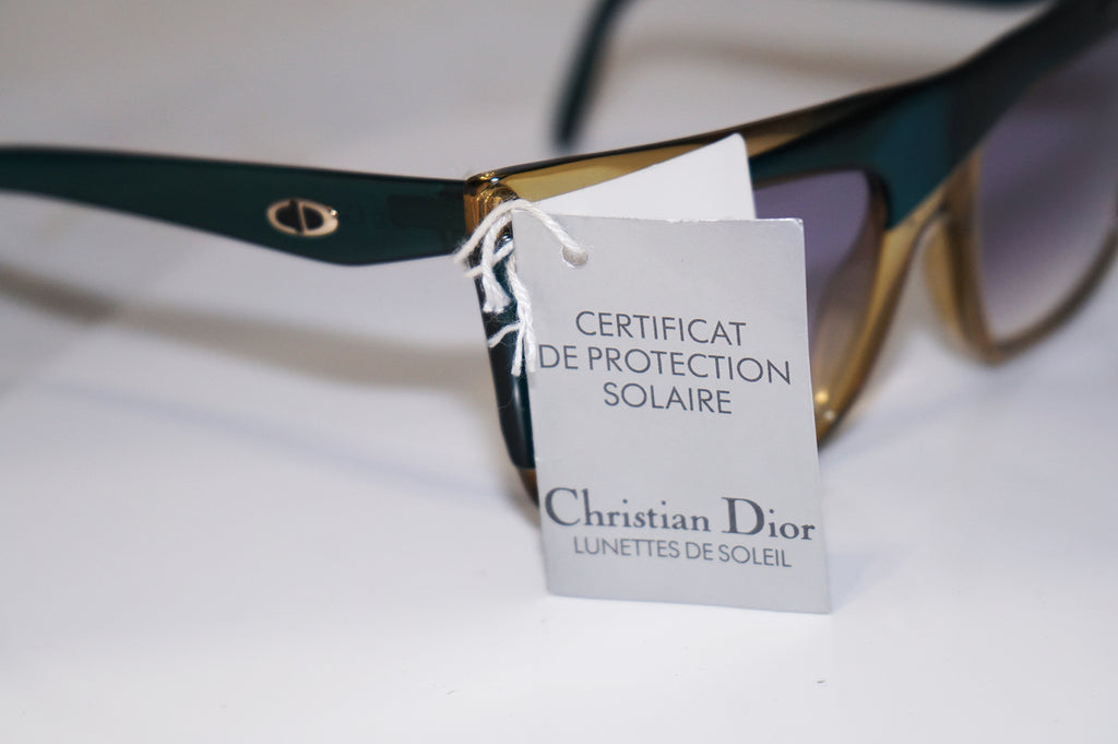 DIOR 1990 Vintage Mens Unisex Designer Sunglasses Green Square 2400 50 16325