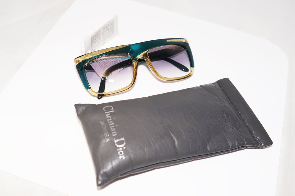 DIOR 1990 Vintage Mens Unisex Designer Sunglasses Green Square 2400 50 16325