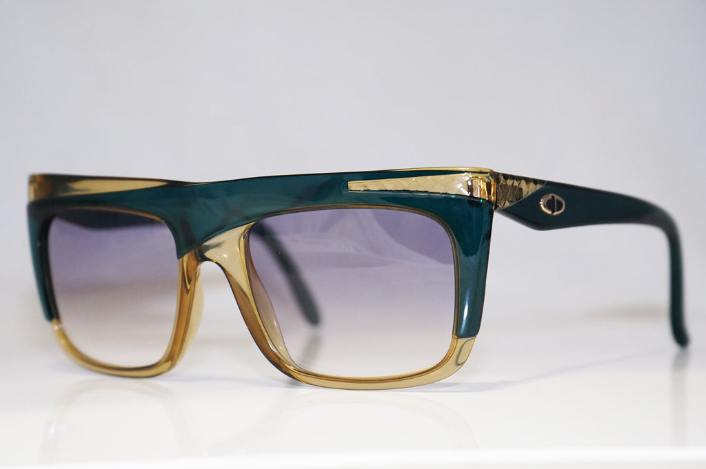 DIOR 1990 Vintage Mens Unisex Designer Sunglasses Green Square 2400 50 16325