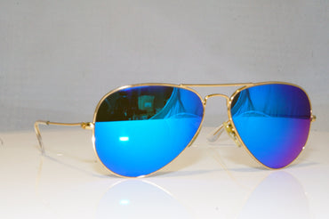 RAY-BAN Mens Mirror Designer Sunglasses Gold Aviator RB 3025 LO205 15004