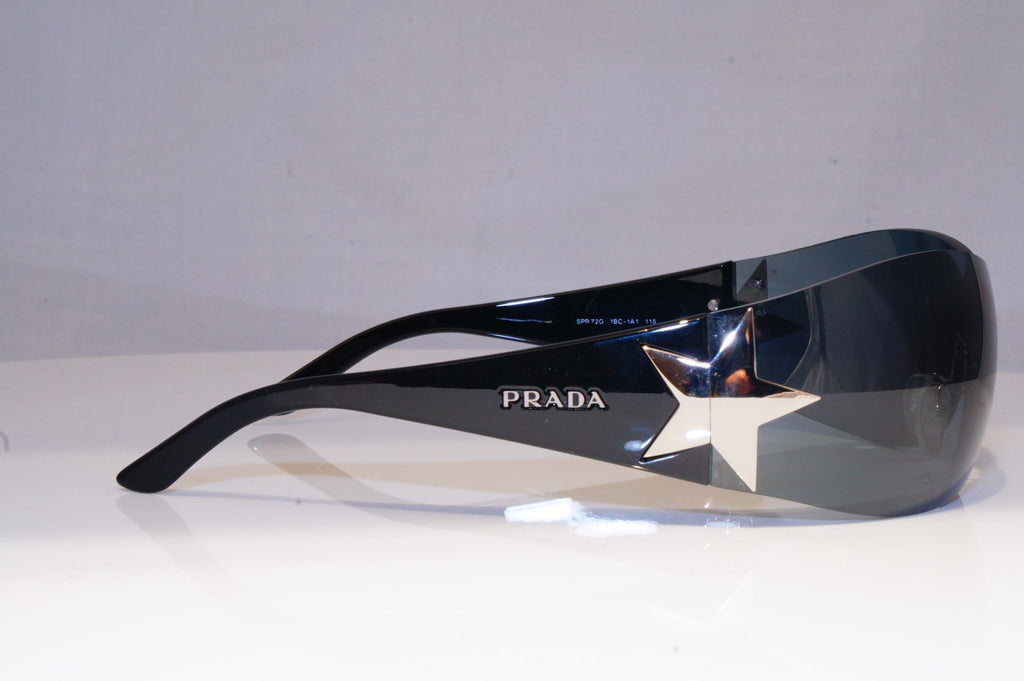 PRADA Mens Womens Designer Sunglasses Black Shield STAR SPR 72G 1BC-1A1 19806