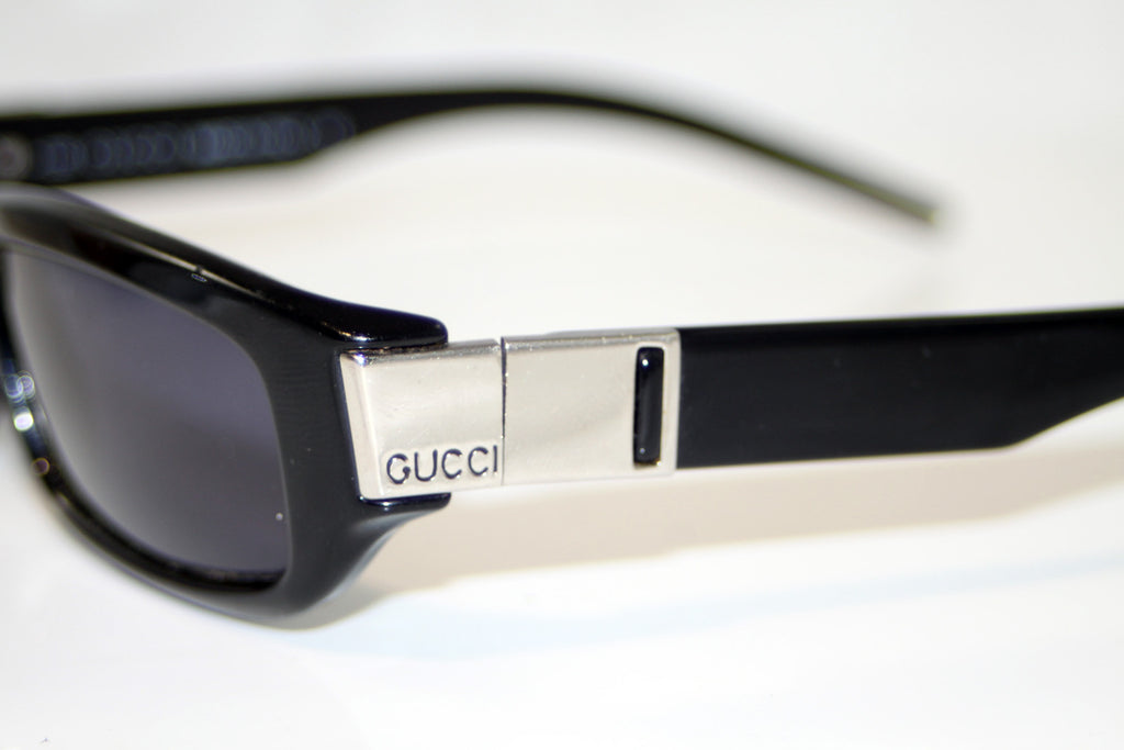 GUCCI 1990 Vintage Mens Designer Sunglasses Black Rectangle GG 1153 D28 14791