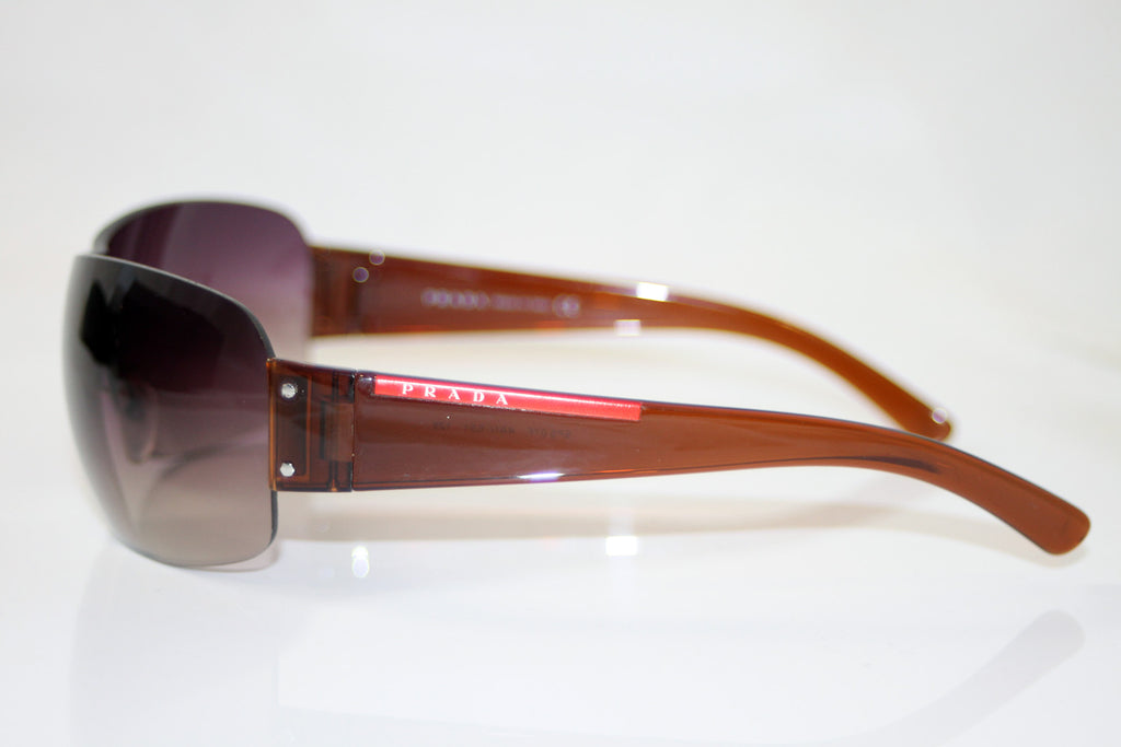 PRADA Mens Designer Sunglasses Brown Shield SPS 07F 4AN-6S1 14522